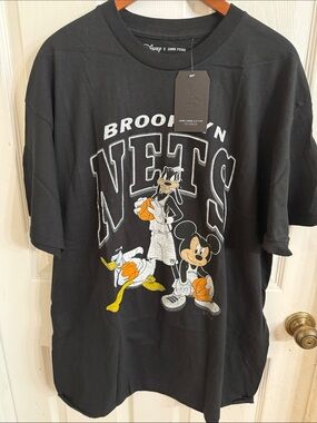 Junk Food Clothing Black Brooklyn Nets x Disney T-Shirt Various Sizes